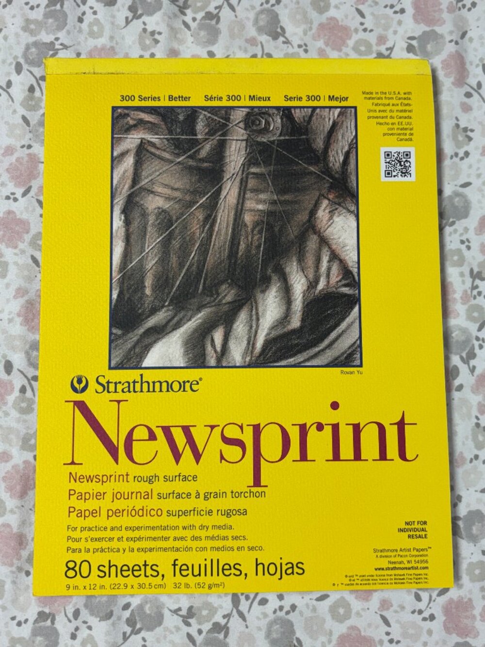 Strathmore Newsprint Paper, 80 Sheets, 32lb, 9"x12" - 300 series